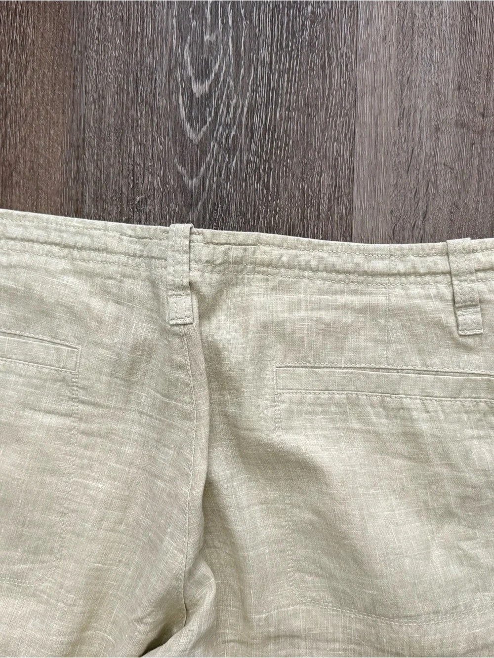 Hugo Boss Men's Light Cream Wide Linen Drawstring Pants